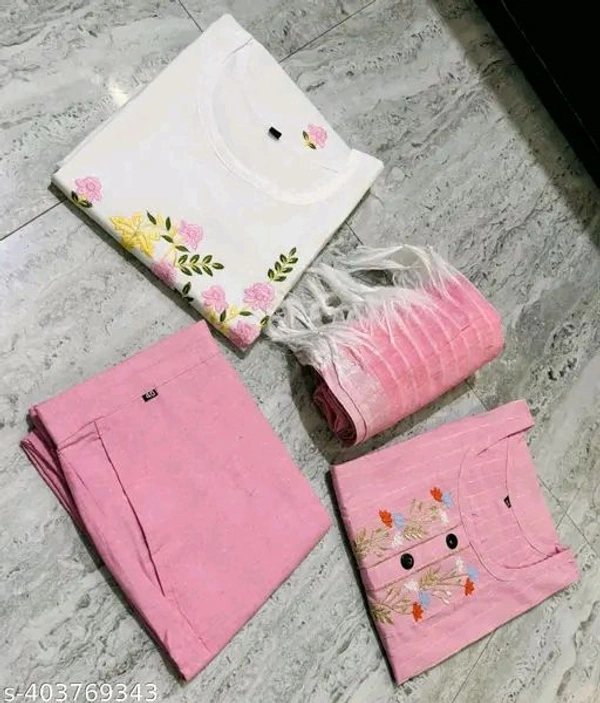 COTTON NECK EMROIDERY 3 PC SUIT FOR WOMAN FASHION