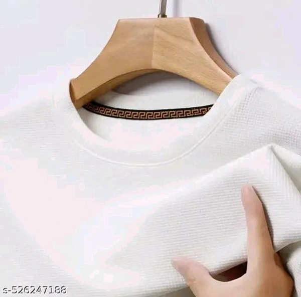 At last fashion Men Popcorn Round Neck Regular Tshirts