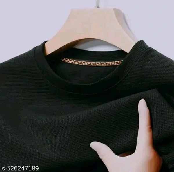 At last fashion Men Popcorn Round Neck Regular Tshirts