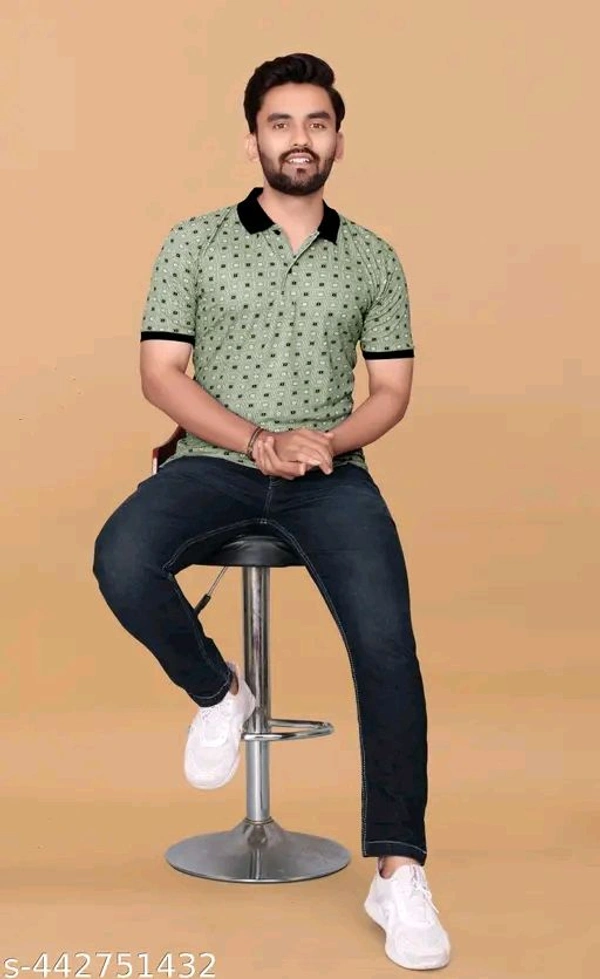 Sunset Skies Pattern Polo Tee