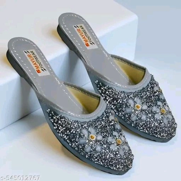 Stylish Flats for women, Girls and ladies Punjabi jutties Traditional Flat Mojari Flower Canvas Slip on Bellies | Daily Wear Casual Ladies Jutti