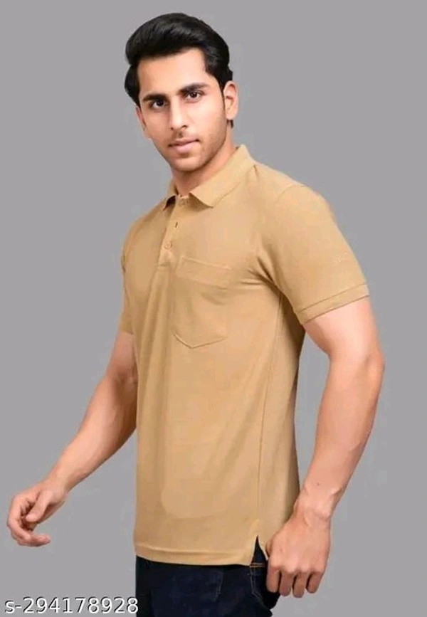 Mens Solid Polo Cotton Blend Tshirt