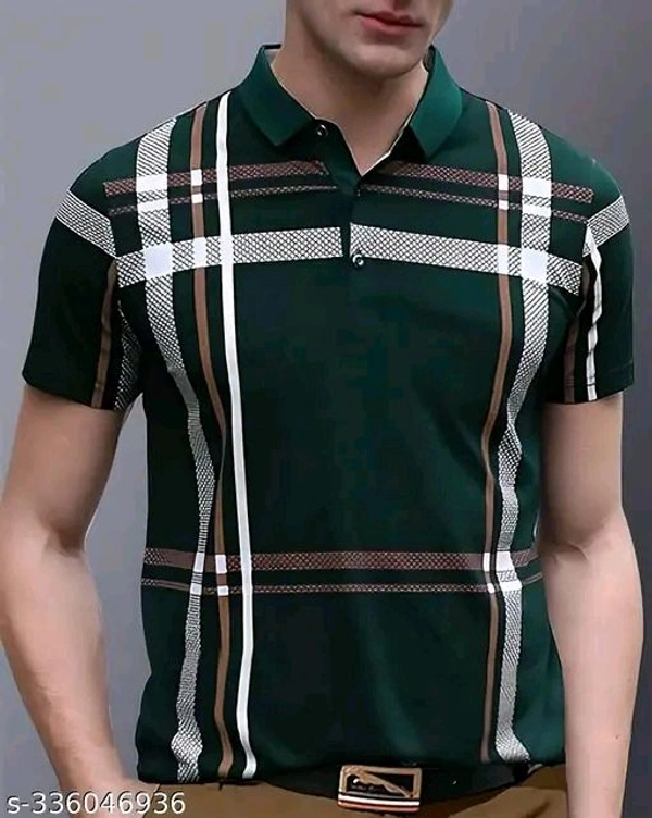 GESPO Men's Checked Polo Green Tshirts