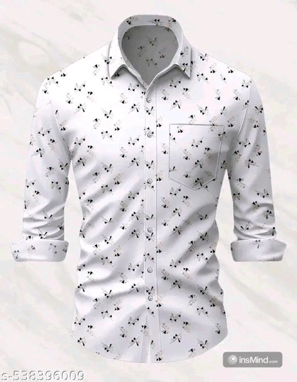 Men's Micro Print Regular Spread Collar Shirts