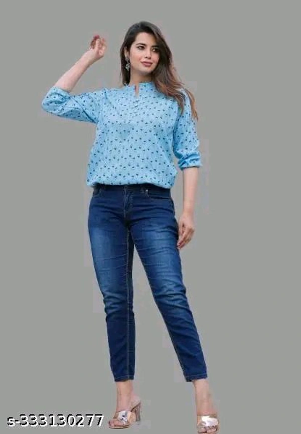 mandarins women printed  top for girls and women reyon