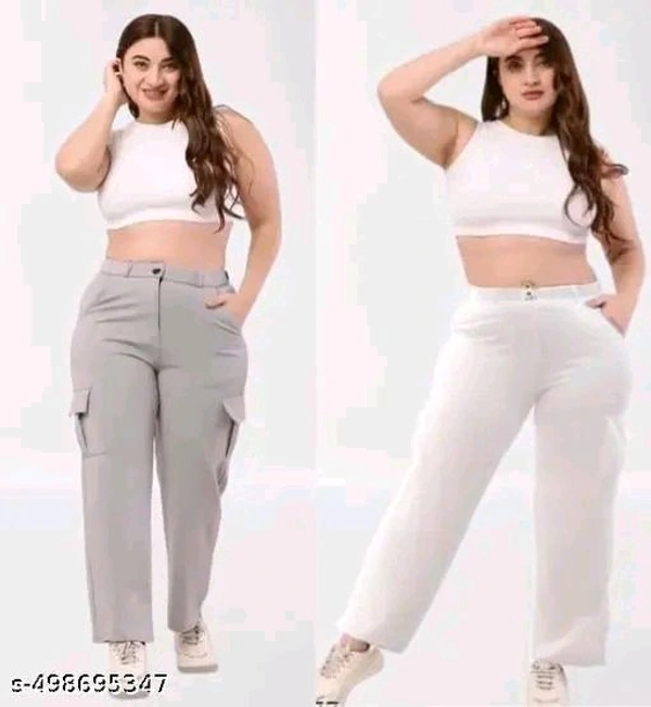 Pack of "Grey & White" Extended Cargo Pant For Women