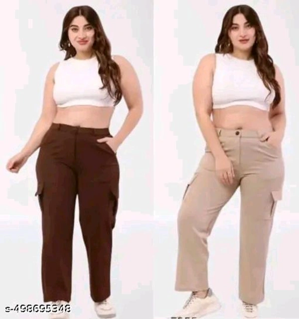 Pack of "Brown & Beige" Extended Cargo Pant For Women