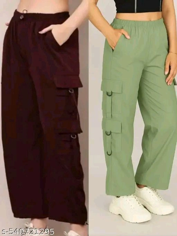 Women's  solid cargo pant