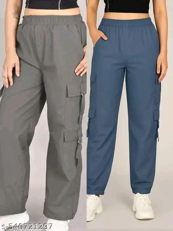 Women's  solid cargo pant