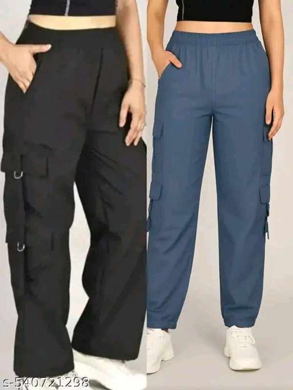 Women's  solid cargo pant