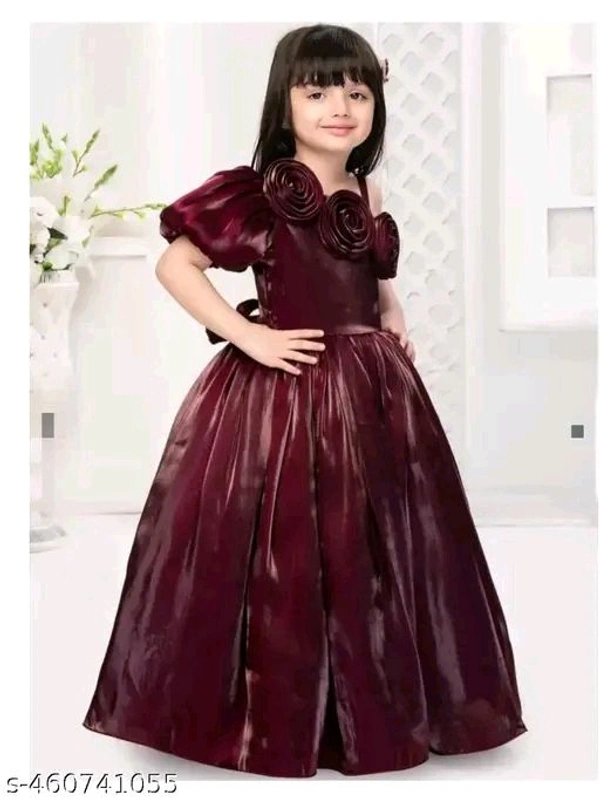 As popular dresssa satin silk girls dress for kids
