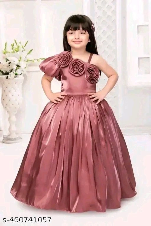 As popular dresssa satin silk girls dress for kids ​