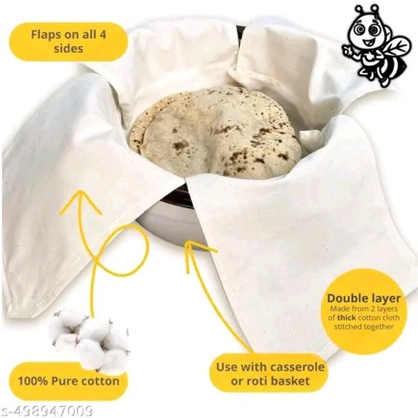 Sami Studios 100% ORGANIC Cotton Washable Hygienic Roti Clothes|Roti Cover|Puri Cover|Tortilla Cover|Chapati Rumals|Traditional Roti Rumals|Sandwich Wrap|Muslin Cloth|Roti Clothes Wrap|Chapati Cover|roti wrapping paper |chapati wrapping paper|for tiffin| Lunch Box|Kitchen|For School Kids – 2 Pcs