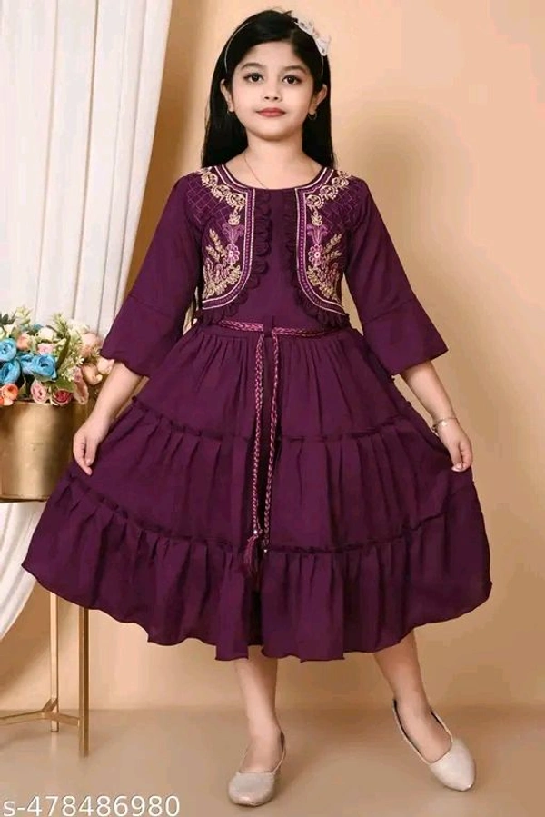 Trendy cotton embroidered frock for kids 