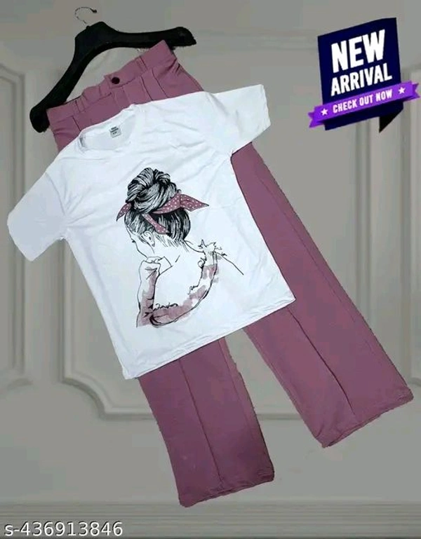 New Stylish Trendy Partywear Co-ord Set, Cord set, T-shirt & Bottom Sets For Women & girl's With Trouser Pant
