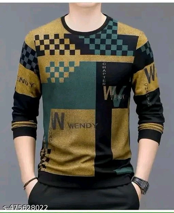 en’s Modern Printed T-Shirt – Long Sleeve, Comfortable Fit