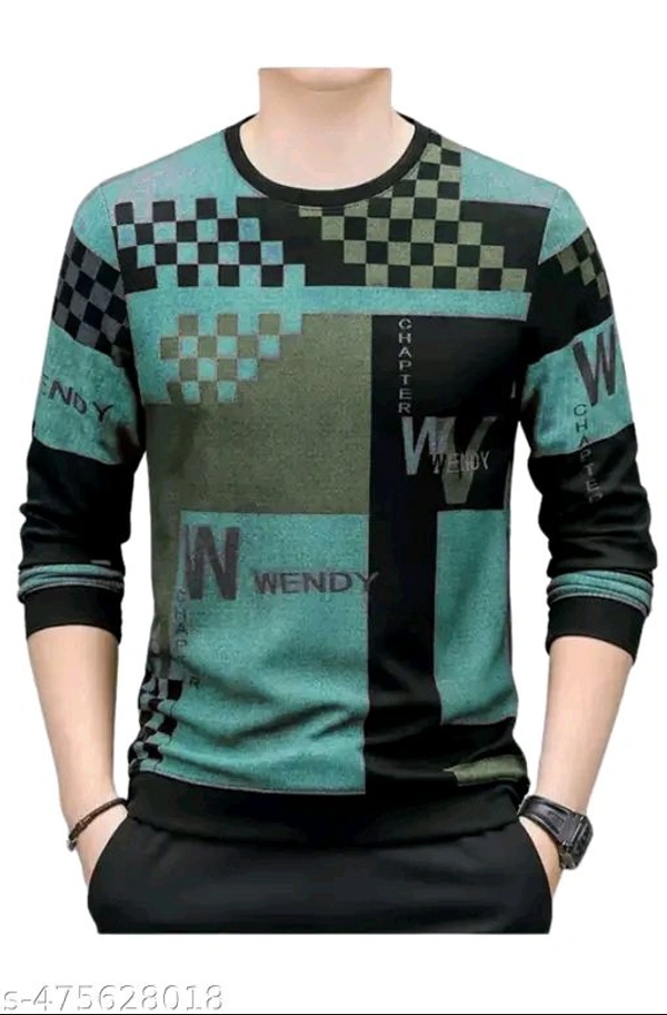 en’s Modern Printed T-Shirt – Long Sleeve, Comfortable Fit