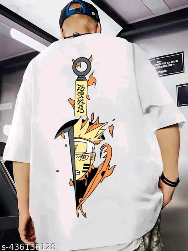 Maniac Men's Typography Oversize Round White Tshirts
