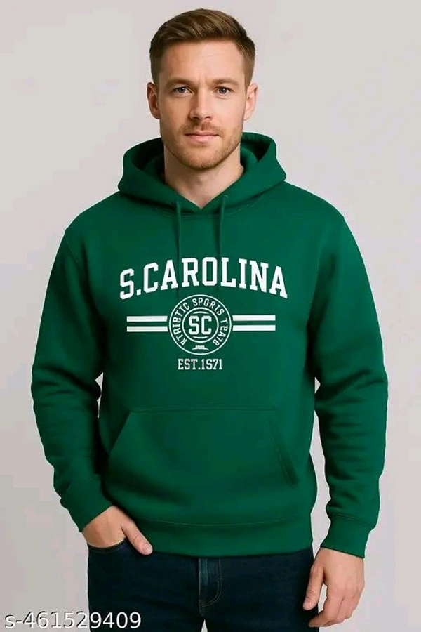 Men's Cotton Hoodie Sweatshirt Green pack of 1