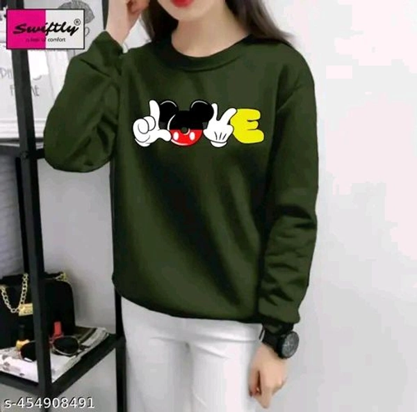 SWIFTLY Women's Pure Cotton LOVE DTF Print Round Neck Full Sleeve Tshirt*