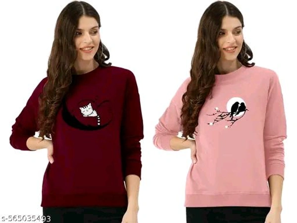  *Women full sleeve printed tshirt | round neck maroon and peach tshirt | monsoon wear tshirt | daily wear tshirt for girls | combo long sleeve tshirt*