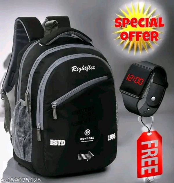 *Large Stylish 35L Waterproof Laptop Backpack for Men & Women - Office, SchooI, college, with free LED watch 001*