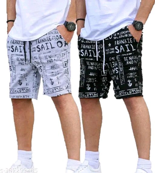 *Men's Cotton Shorts | pack of 2 | Printed casual Shorts for men *