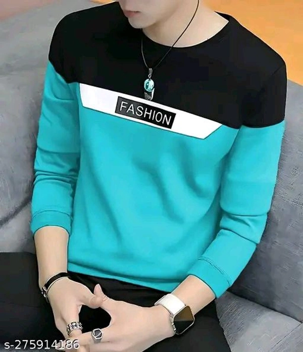 *Justfab Men'S Round Neck Cotton Blend Printed Regular Fit T-Shirt | Mens Tshirt, Tshirt For Men, T-Shirt, Cotton Full Sleeve Printed T-Shirt*