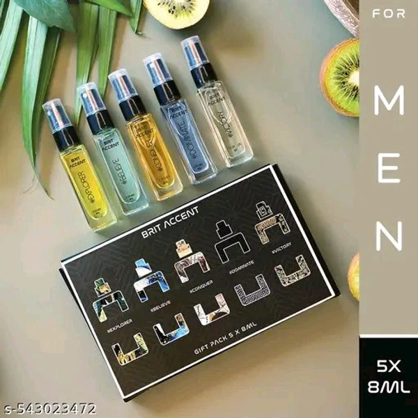 *BRIT ACCENT | Perfume Gift Pack for Men | 5 x 8ml | Premium Fragrances| Eau de Toilette - 40 ml  (For Men)*