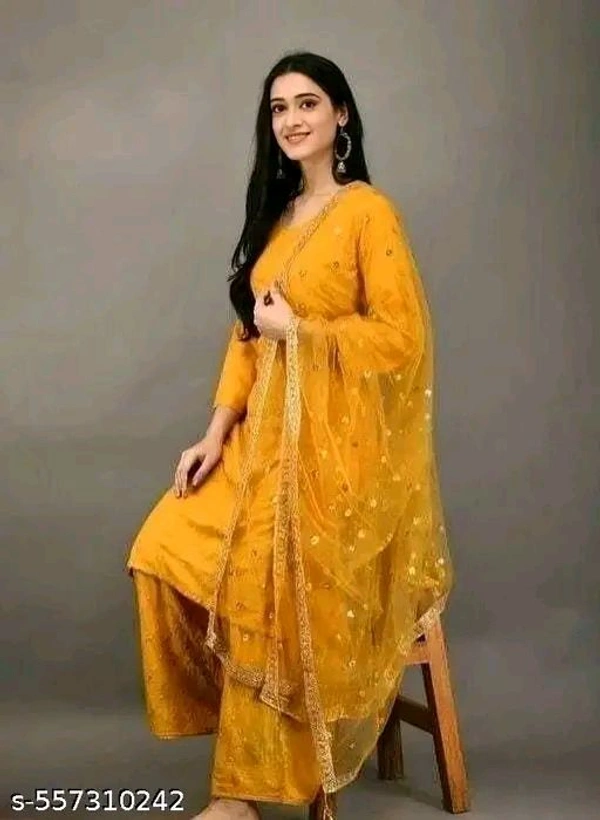 *✨ Premium Embroidered Rayon Palazzo Kurta Set with Net Dupatta - XS to XXL*