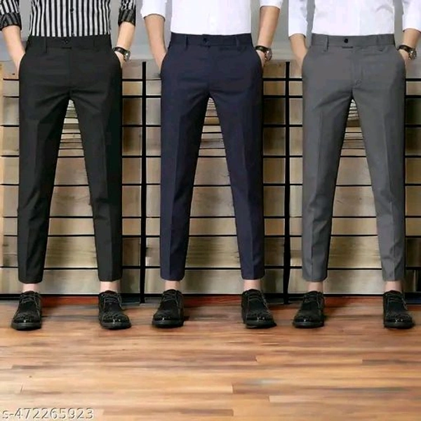 AXOLOTL Men Attractive Formal Trouser Pant Combo Pack of 