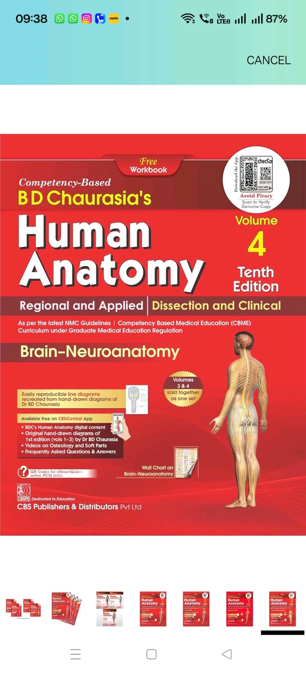 Human Anatomy BD Chorasiya 10th Edition 2025