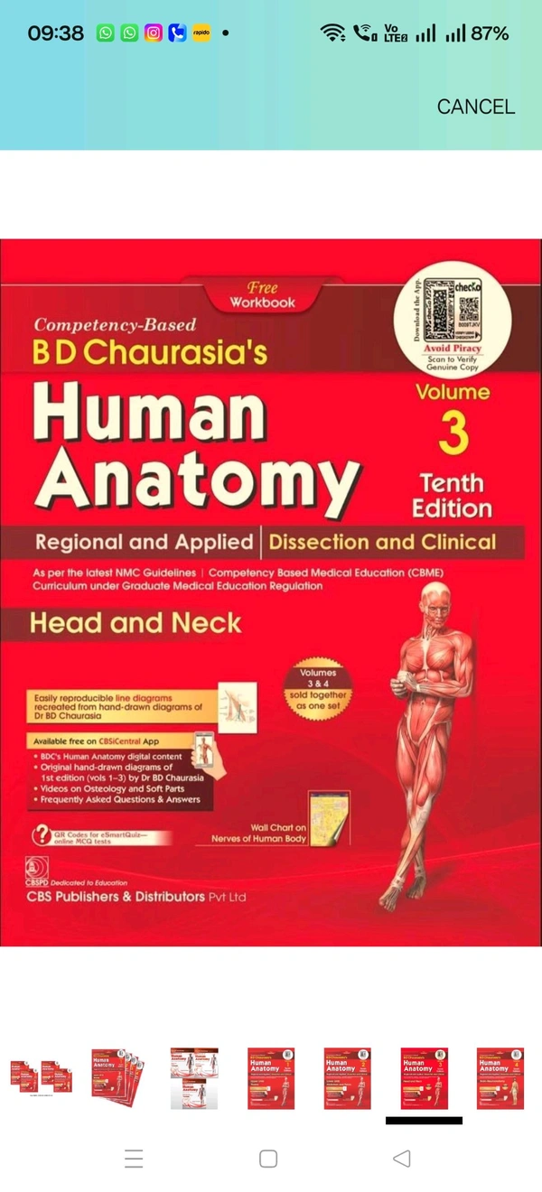 Human Anatomy BD Chorasiya 10th Edition 2025