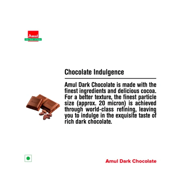 Amul Sugar Free Dark Chocolate - 150g
