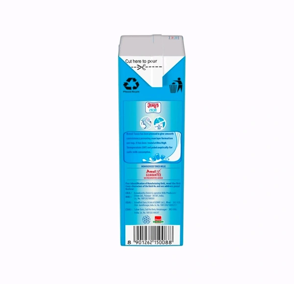 Amul Taaza Homogenised Toned Milk - 4 Months Shelf Life