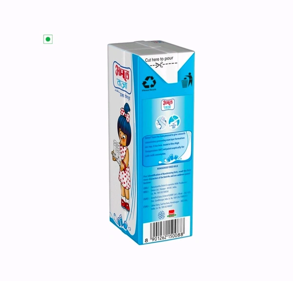 Amul Taaza Homogenised Toned Milk - 4 Months Shelf Life