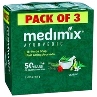 Medimix Ayurvedic Soap With 18 Herbs - Pack of 3 - 3 x 125 g