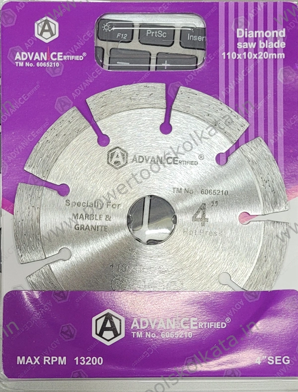 AdvanCErtified AdvanCertified 4" Segmented Diamond Saw Blade (110x10x20mm) - Gray, 4" (110mm)