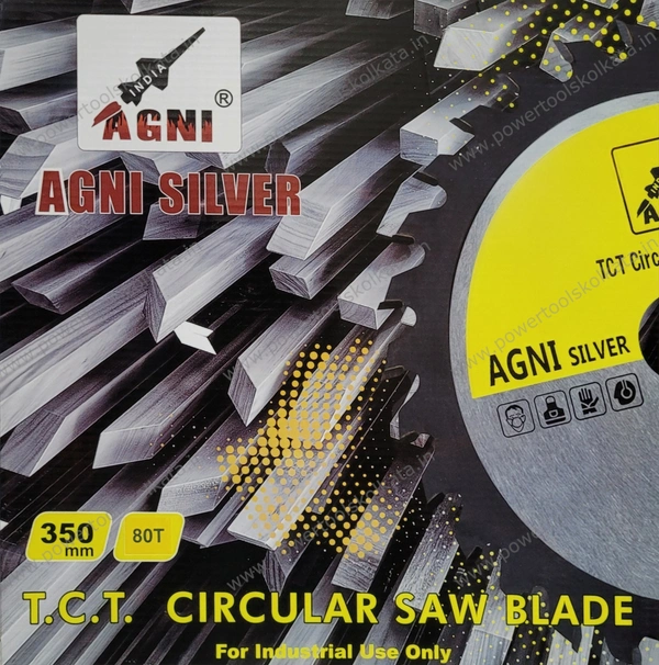 Agni Silver AGNI Silver 14" (350mm) 80T T.C.T Wood Cutting Circular Saw Blade - 14" x 80T
