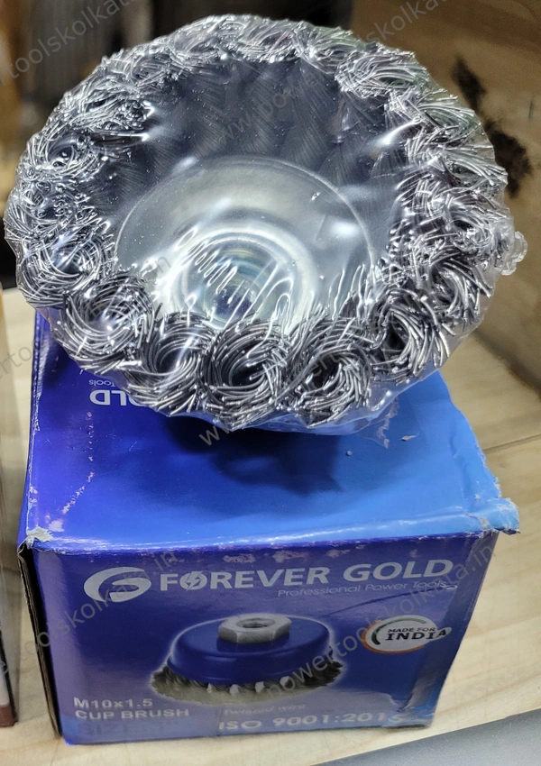 Forever Gold - Wire Cup Brush Twist (Heavy Duty) - 3" for Angle Grinder 4" - Blue, 3" twist