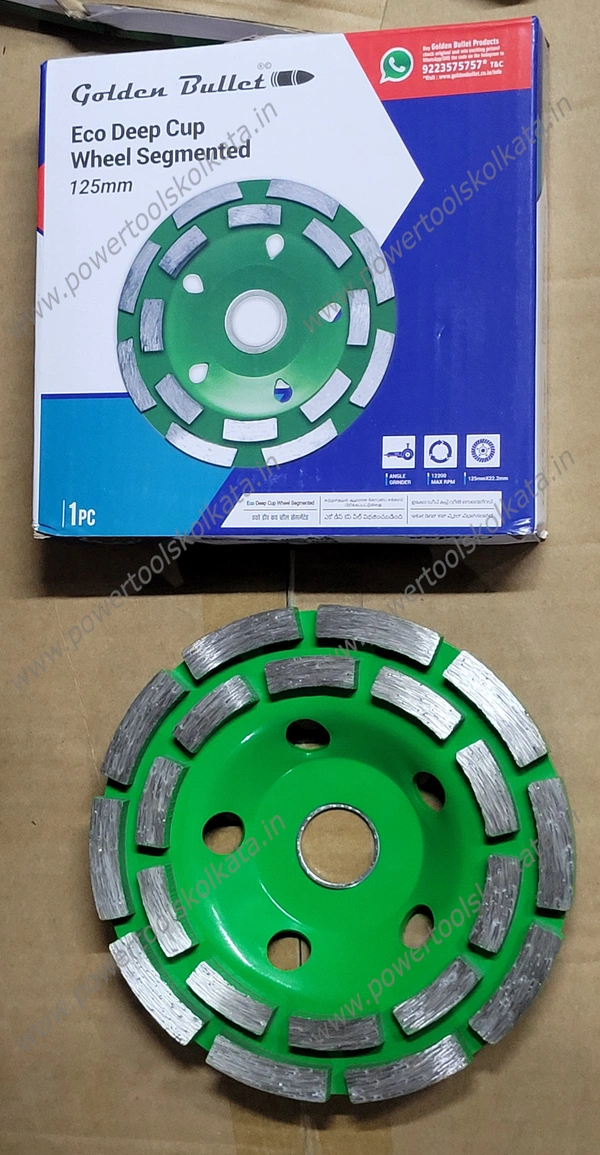 Golden Bullet Diamond Cup Wheel Seg Double - 5" Double-Row - 5" Double-Row