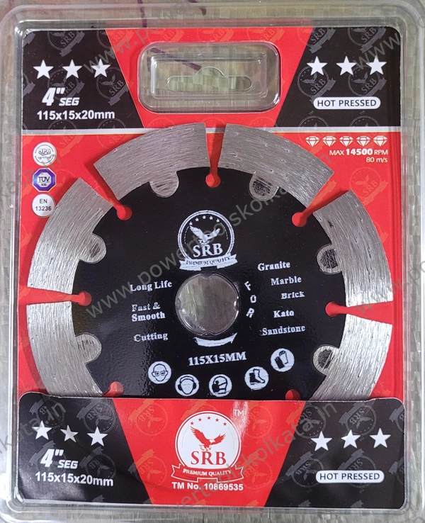 SRB 4" Premium Segmented Diamond Saw Blade (115×15×20mm) - Black, 4" (110mm)