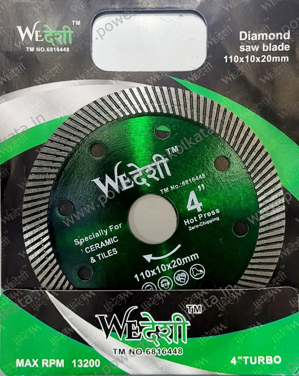 WeDeshi 4" Turbo Diamond Saw Blade (110x10x20mm) - Japanese Laurel, 4"