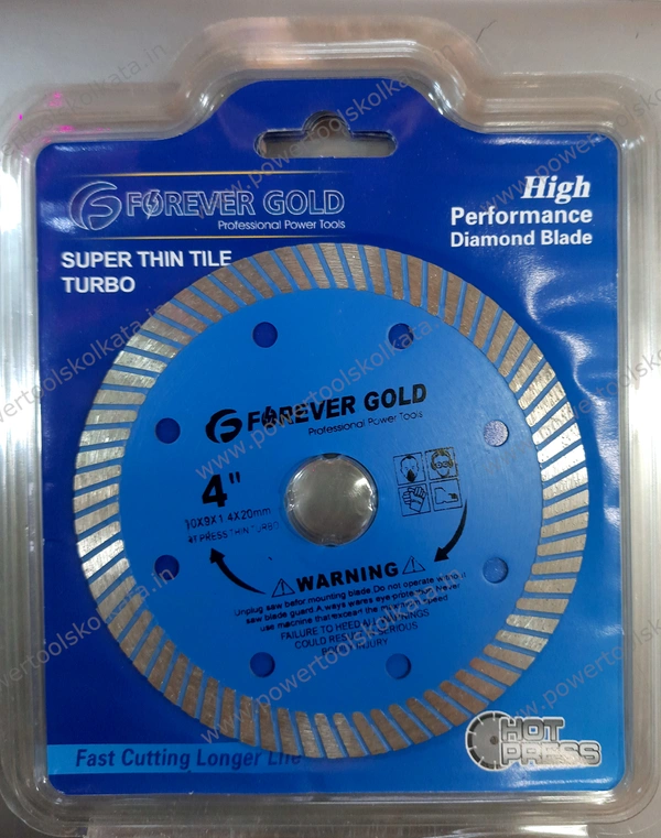Forever Gold 4" Super Thin Tile Turbo Diamond Blade - Blue, 4" (110mm)