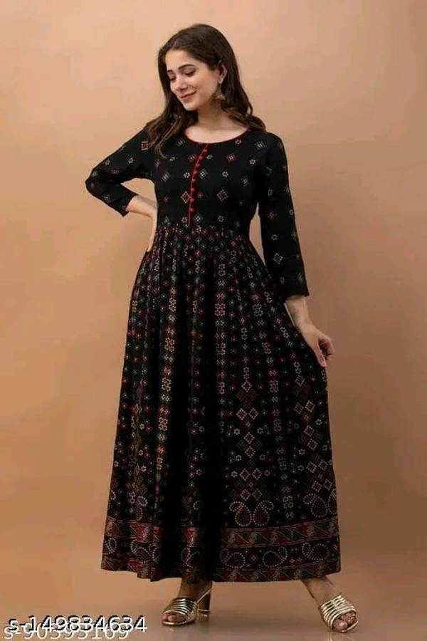 Ethnic Wear Kurti For Girls - Black, XXL