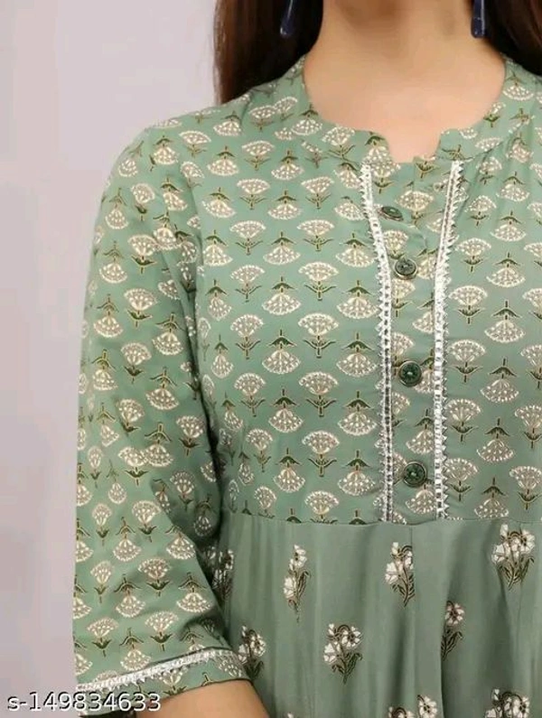 Ethnic Wear Kurti For Girls - Mint Green, XL