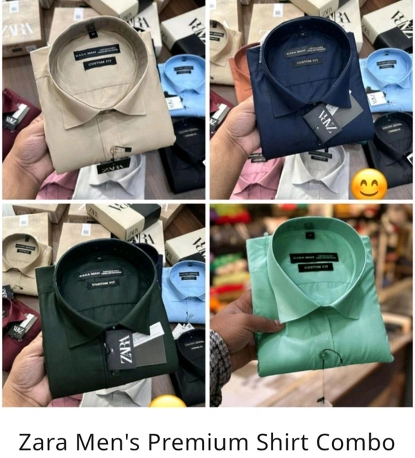 Zara Premium Shirt 4 Pieces Combo - M