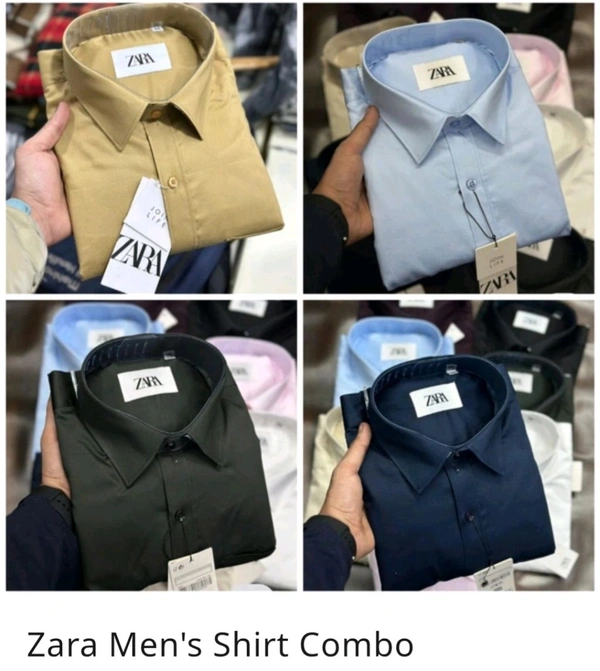 Zara Men Shirt Cotton 4 Piece Combo - M