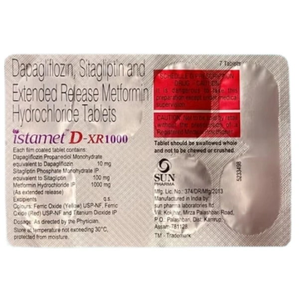 Rx ISTAMET D XR 1000-1X7 TABLETS - 1X7 TABLETS