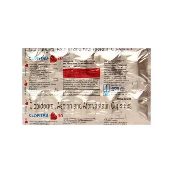 Rx CLOPITAB CV GOLD 20-1X10 CAPSULES - 1X10 CAPSULES